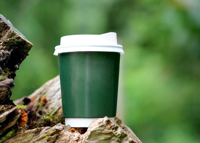 eco friendly paper cup in greener environment