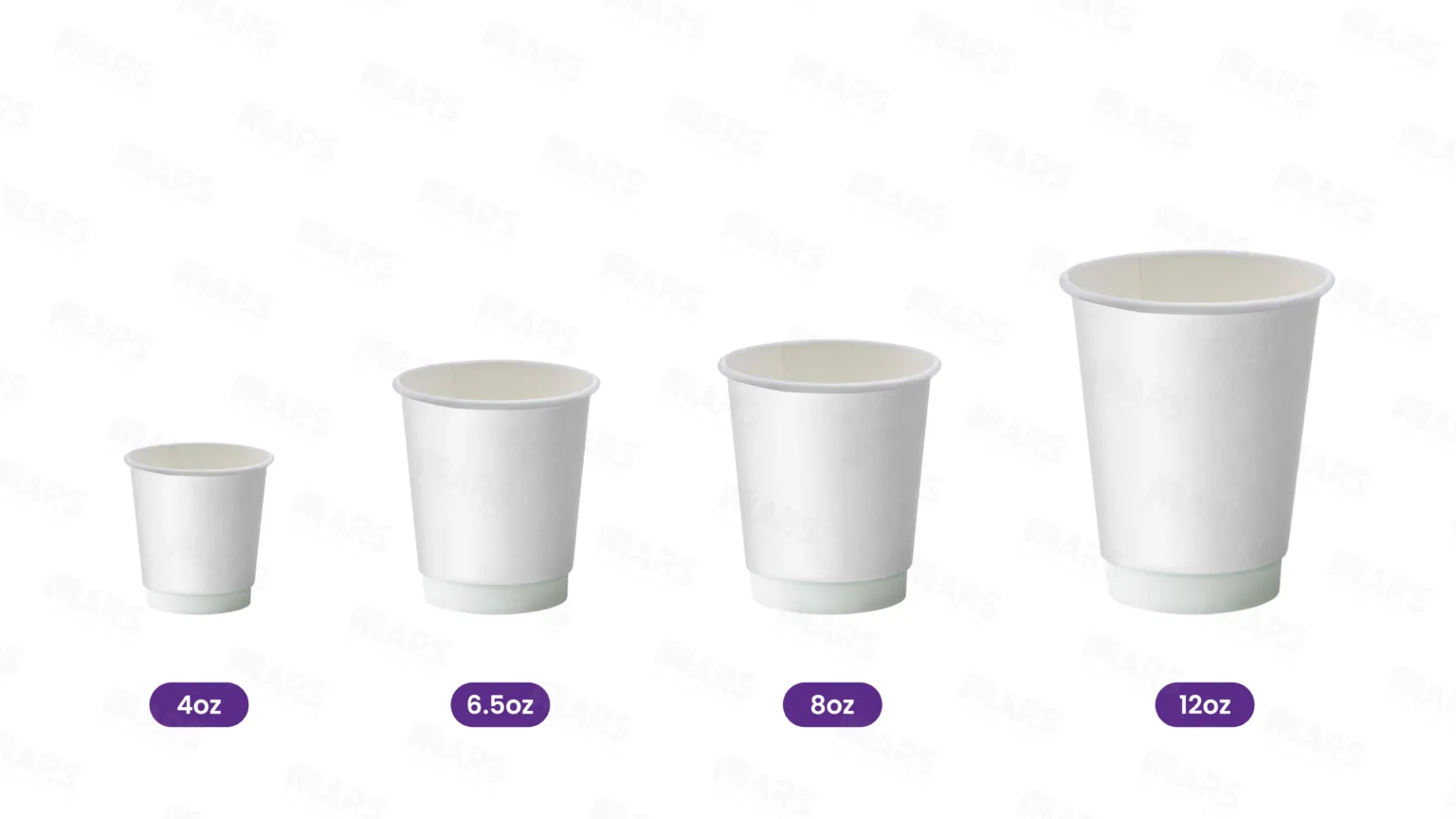 double wall paper cups size chart