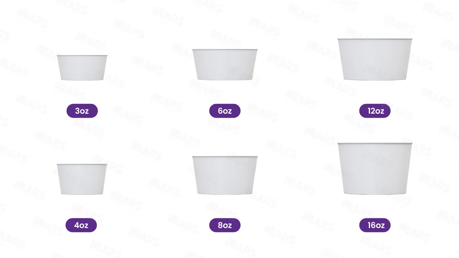 ice cream cups size chart