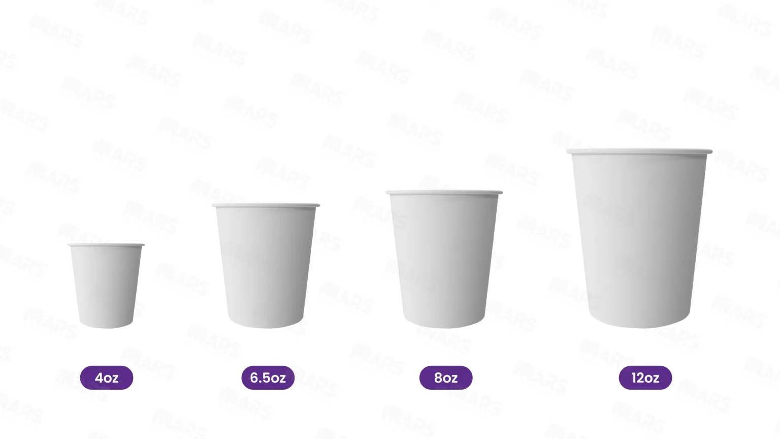 single wall paper cups size chart