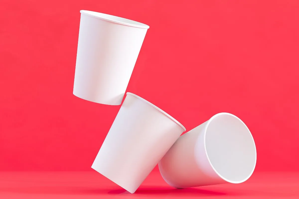 paper cups floating